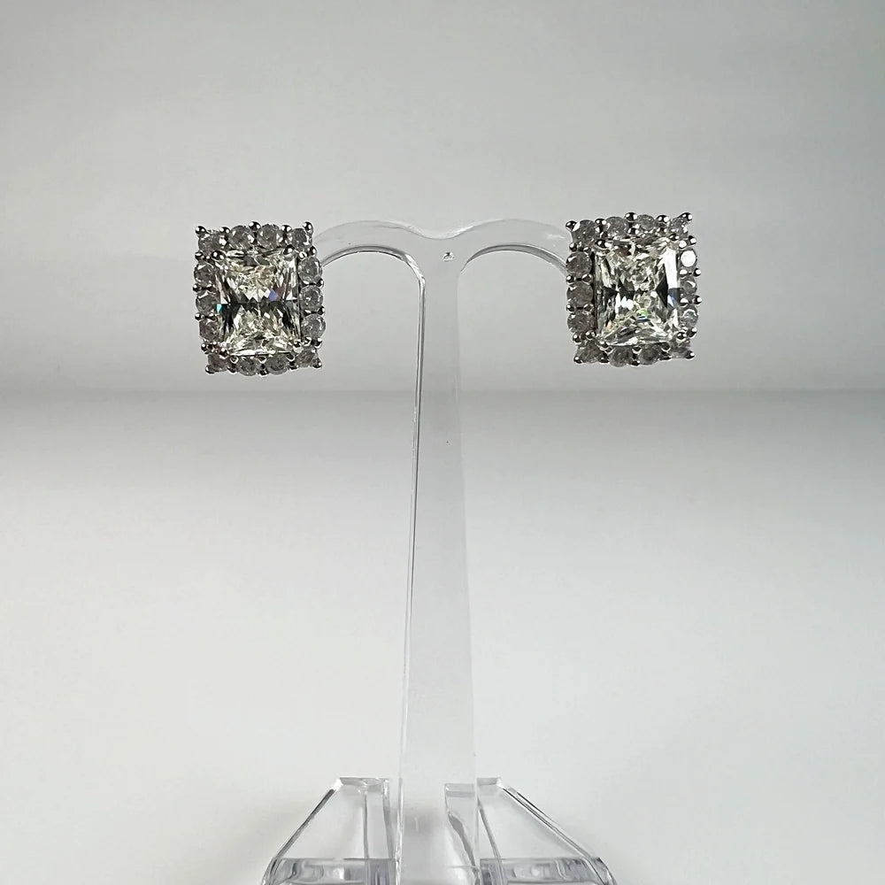 Cercei zirconia cu surub si fluture din argint 925 - vedere 2