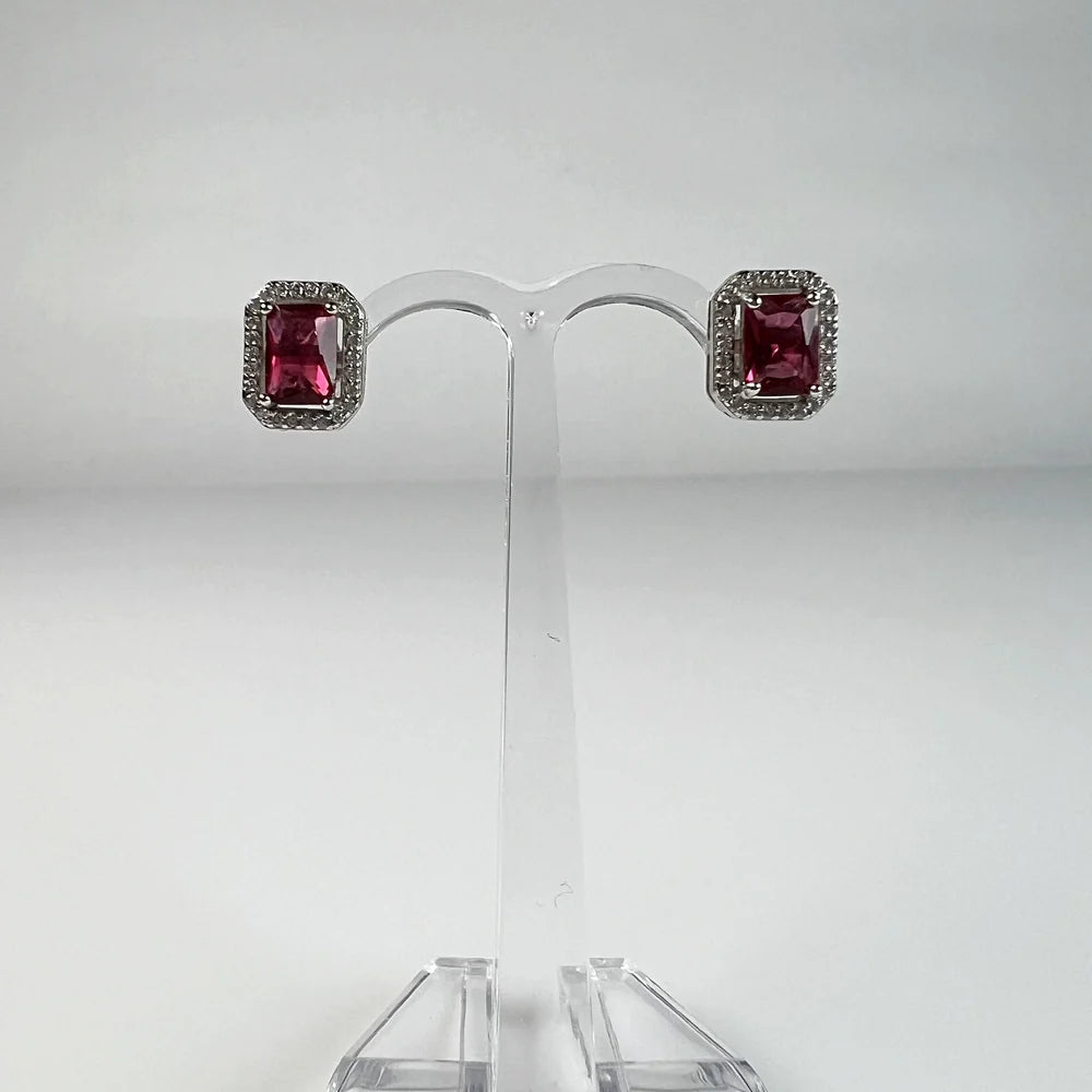 Cercei zirconia cu surub si fluture din argint 925 - vedere 2