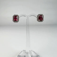 Cercei zirconia cu surub si fluture din argint 925 - vedere 2