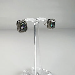 Cercei topaz cu surub si fluture din argint 925 pur - vedere 1