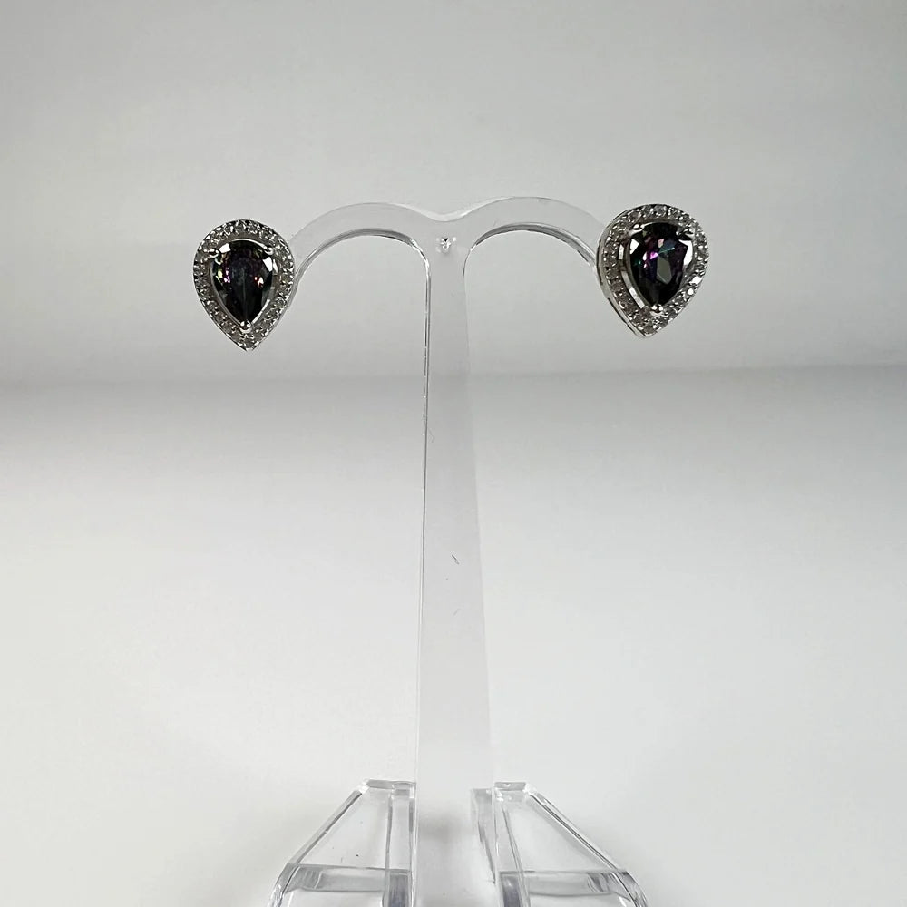 Cercei topaz cu surub si fluture din argint 925 de 10mm - vedere 2