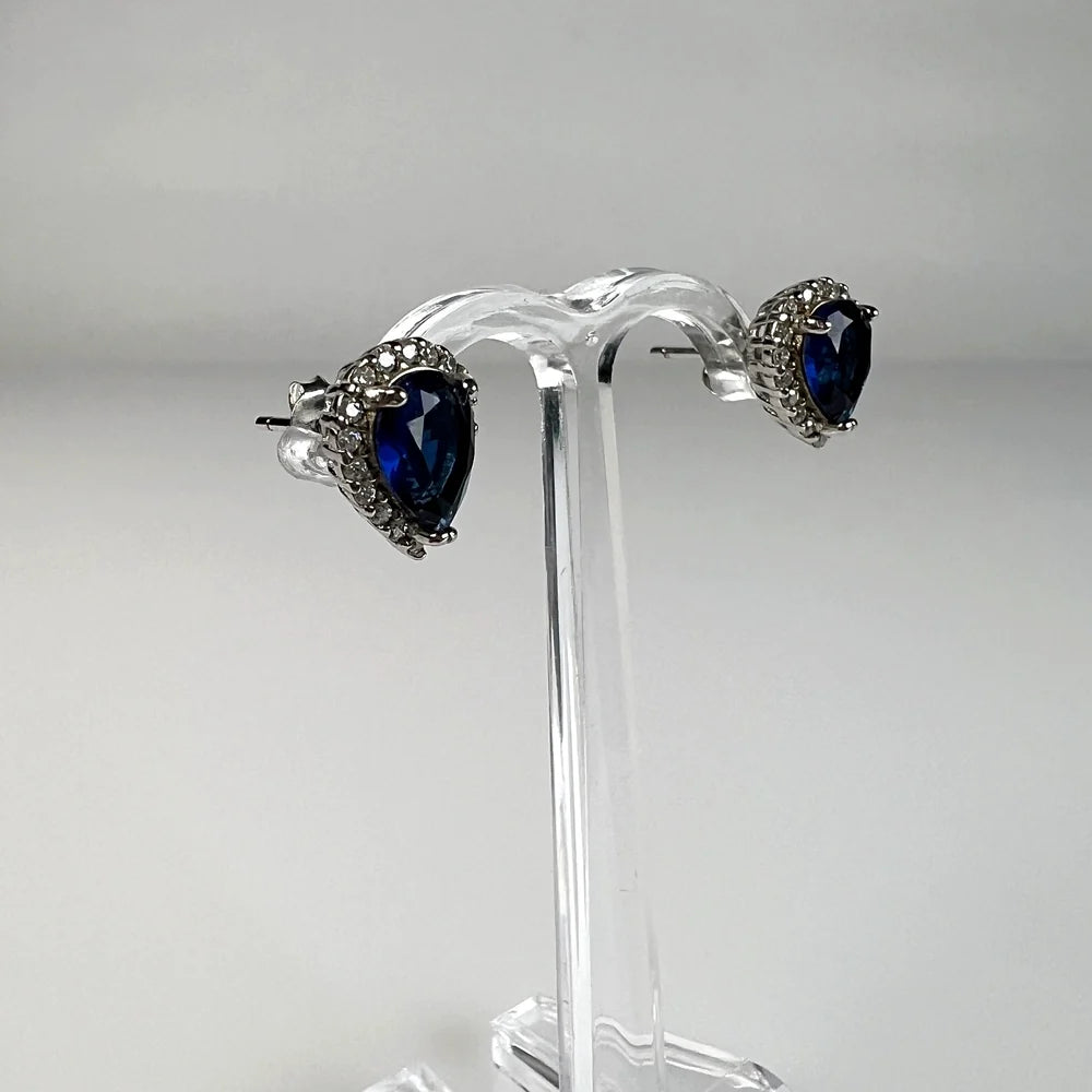 Cercei zirconia cu surub si fluture din argint 925 - vedere 1