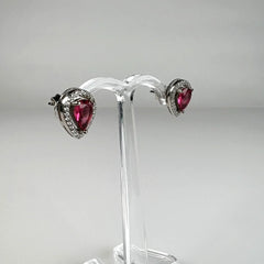 Cercei cu zirconia si surub din argint 925, prindere fluture - vedere 1