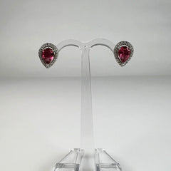 Cercei cu zirconia si surub din argint 925, prindere fluture - vedere 2