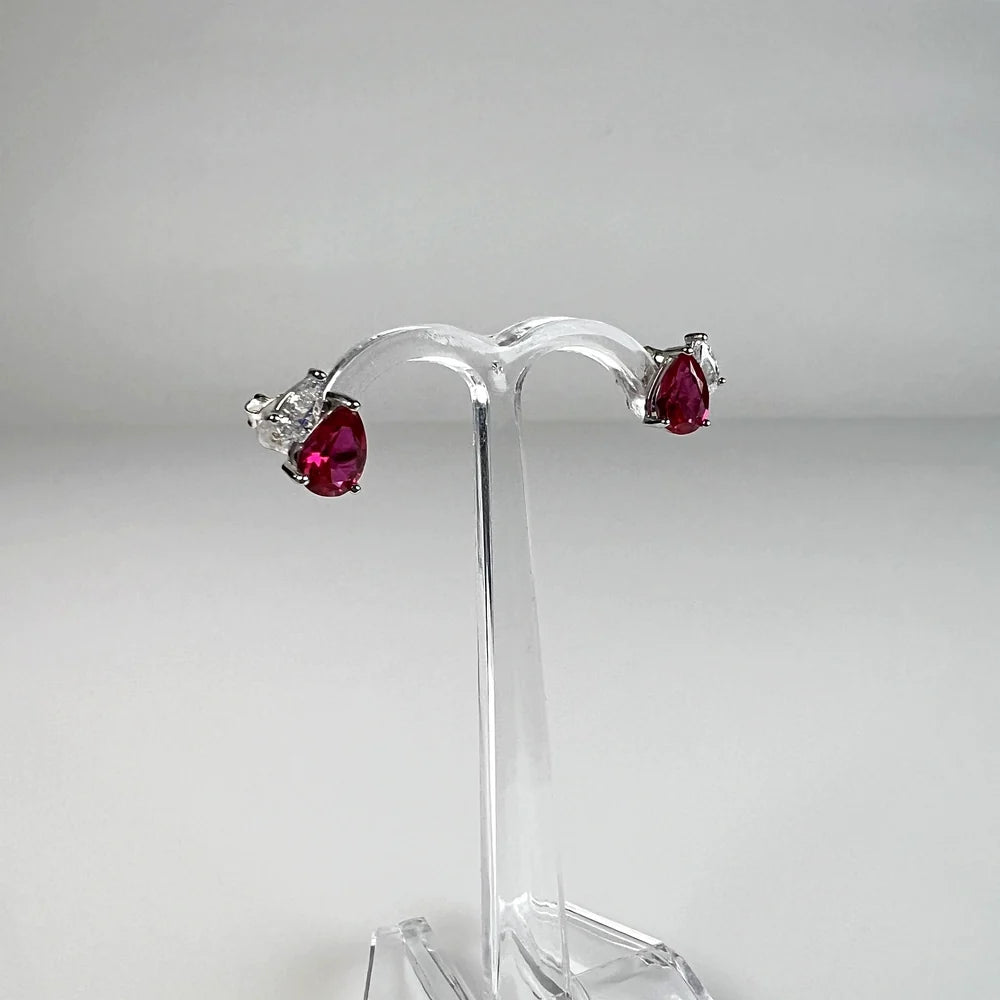 Cercei zirconia cu surub si fluture din argint 925 - vedere 1