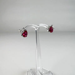 Cercei zirconia cu surub si fluture din argint 925 - vedere 1