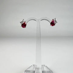Cercei zirconia cu surub si fluture din argint 925 - vedere 2