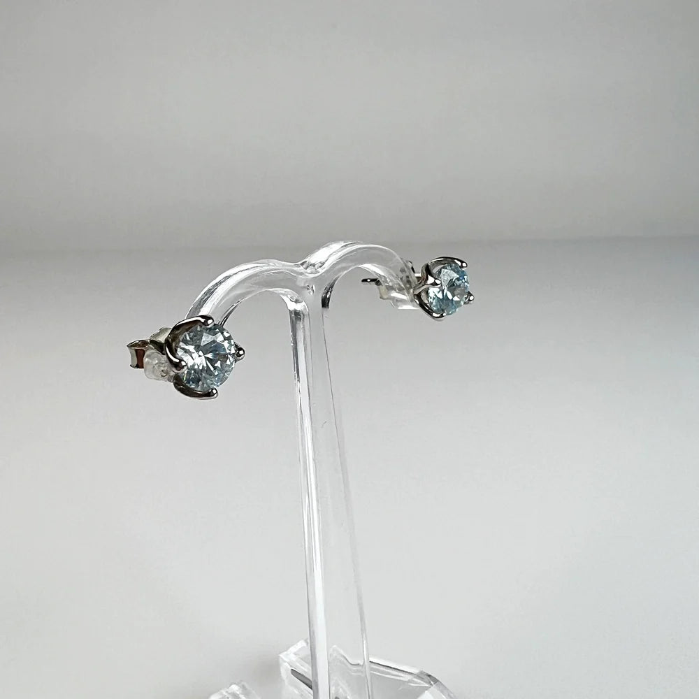 Cercei zirconia cu surub si fluture din argint 925 6mm - vedere 1