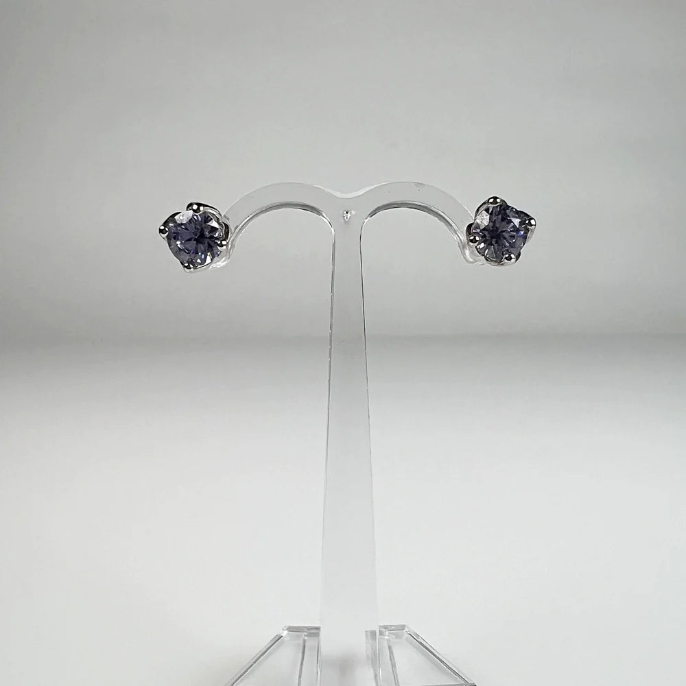 Cercei cu zirconia si surub din argint 925, 6 mm - vedere 2