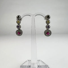 Cercei lungi zirconia cu prindere fluture din argint 925 - vedere 2