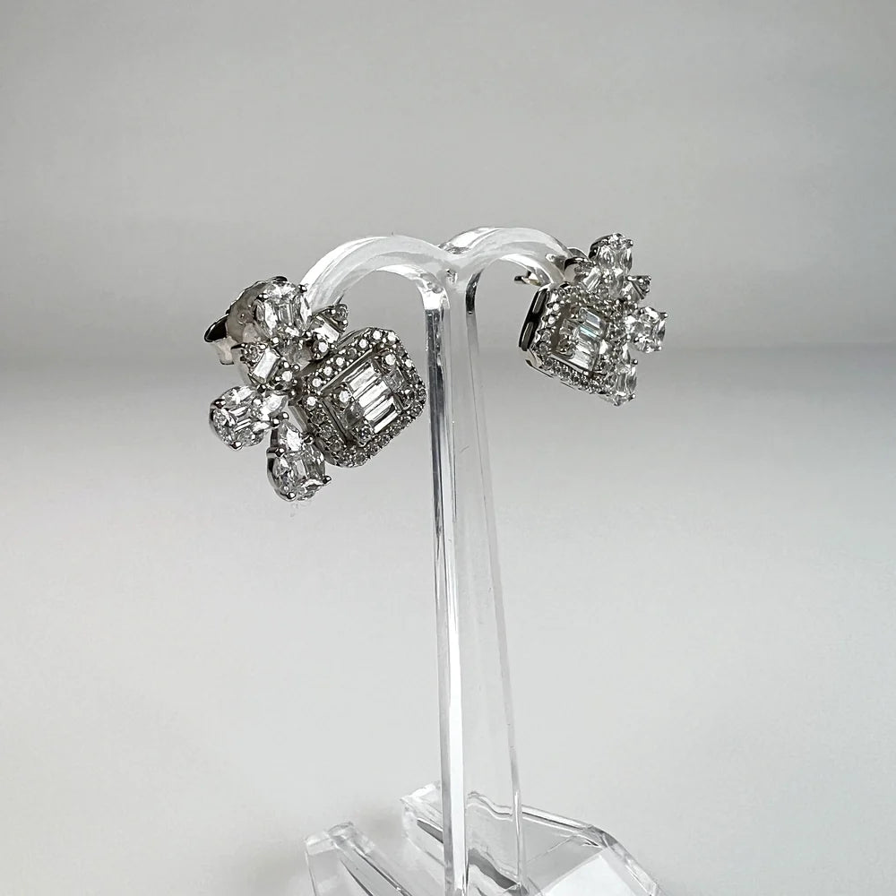 Cercei cu zirconia si prindere fluture din argint 925 - vedere 1