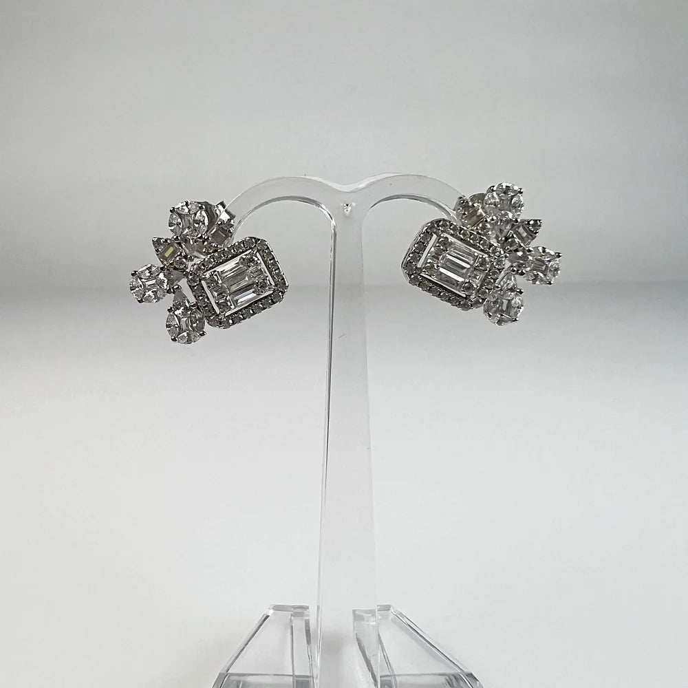 Cercei cu zirconia si prindere fluture din argint 925 - vedere 2