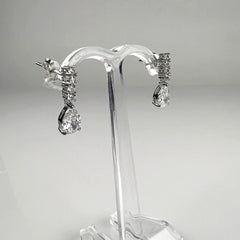 Cercei lungi din argint 925 cu zirconia si fluture push-back - vedere 1