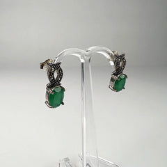 Cercei marcasite cu surub si fluture din argint 925 - vedere 1