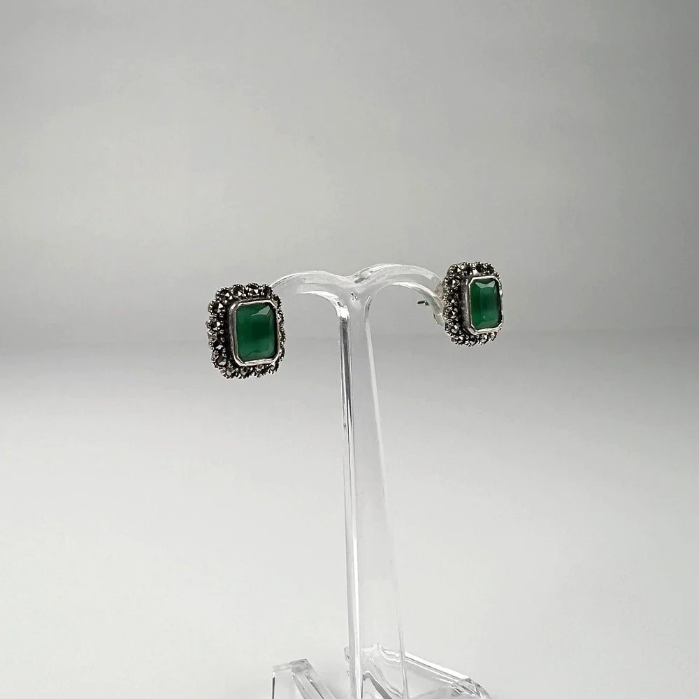 Cercei cu marcasite si surub din argint 925, fluture - vedere 1