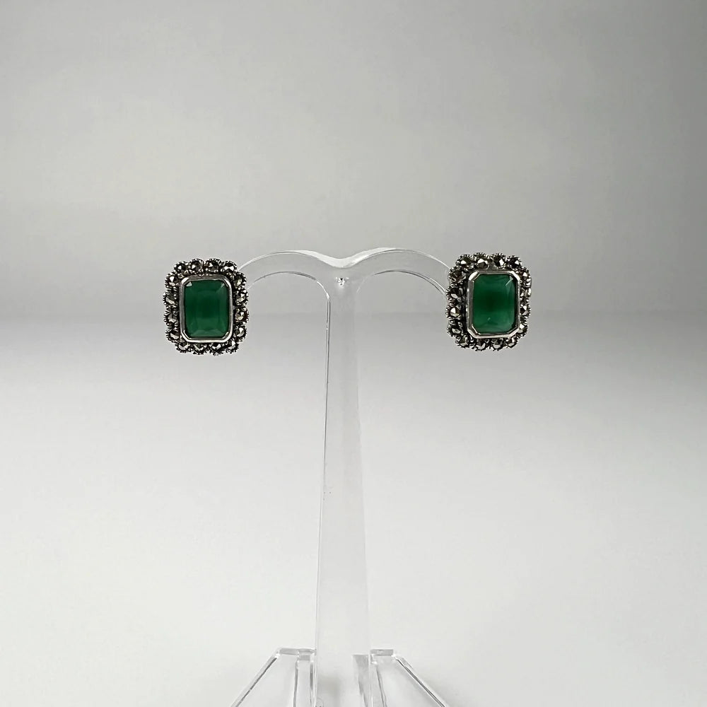 Cercei cu marcasite si surub din argint 925, fluture - vedere 2