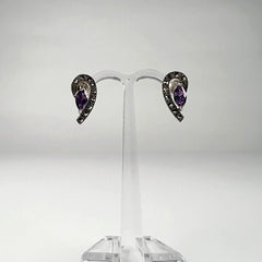 Cercei marcasite cu surub si fluture din argint 925 - vedere 2