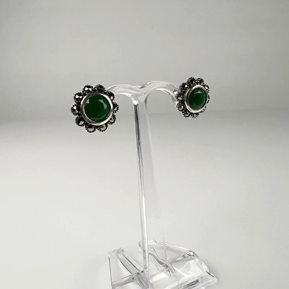 Cercei marcasite cu surub si fluture din argint 925 7mm - vedere 1