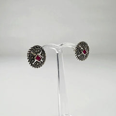 Cercei marcasite cu surub si fluture din argint 925 - vedere 1