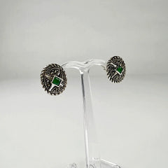 Cercei marcasite cu surub si fluture din argint 925 - vedere 1