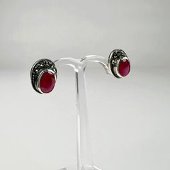 Cercei marcasite cu surub si fluture din argint 925 - vedere 1