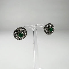 Cercei marcasite cu surub si fluture din argint 925 - vedere 1