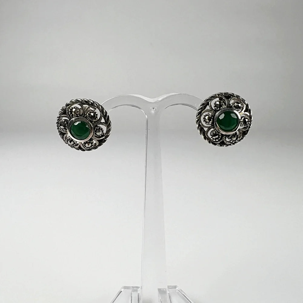 Cercei marcasite cu surub si fluture din argint 925 - vedere 2