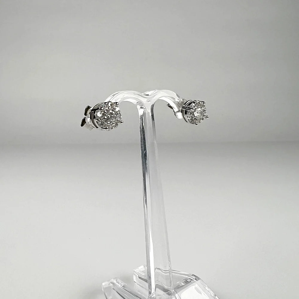 Cercei cu surub zirconia si fluture argint 925 - vedere 1