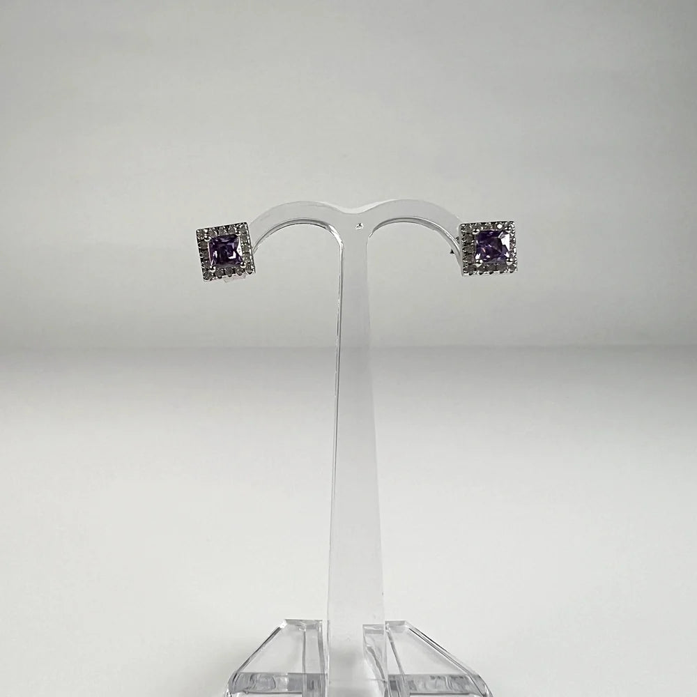 Cercei cu zirconia si surub din argint 925 fluture - vedere 2