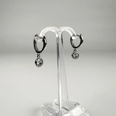 Cercei drop cu zirconia si prindere leverback din argint 925 - vedere 1