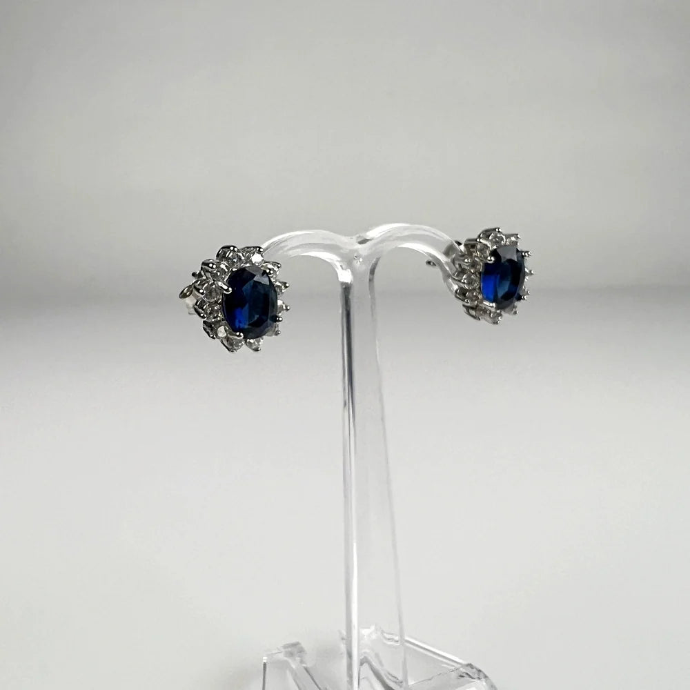 Cercei zirconia cu surub si fluture din argint 925 - vedere 1