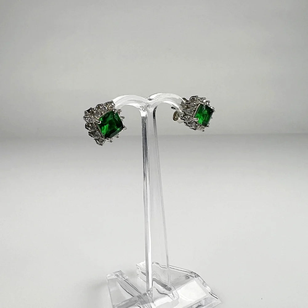Cercei zirconia cu surub si fluture din argint 925 - vedere 1