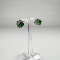 Cercei zirconia cu surub si fluture din argint 925 - vedere 1