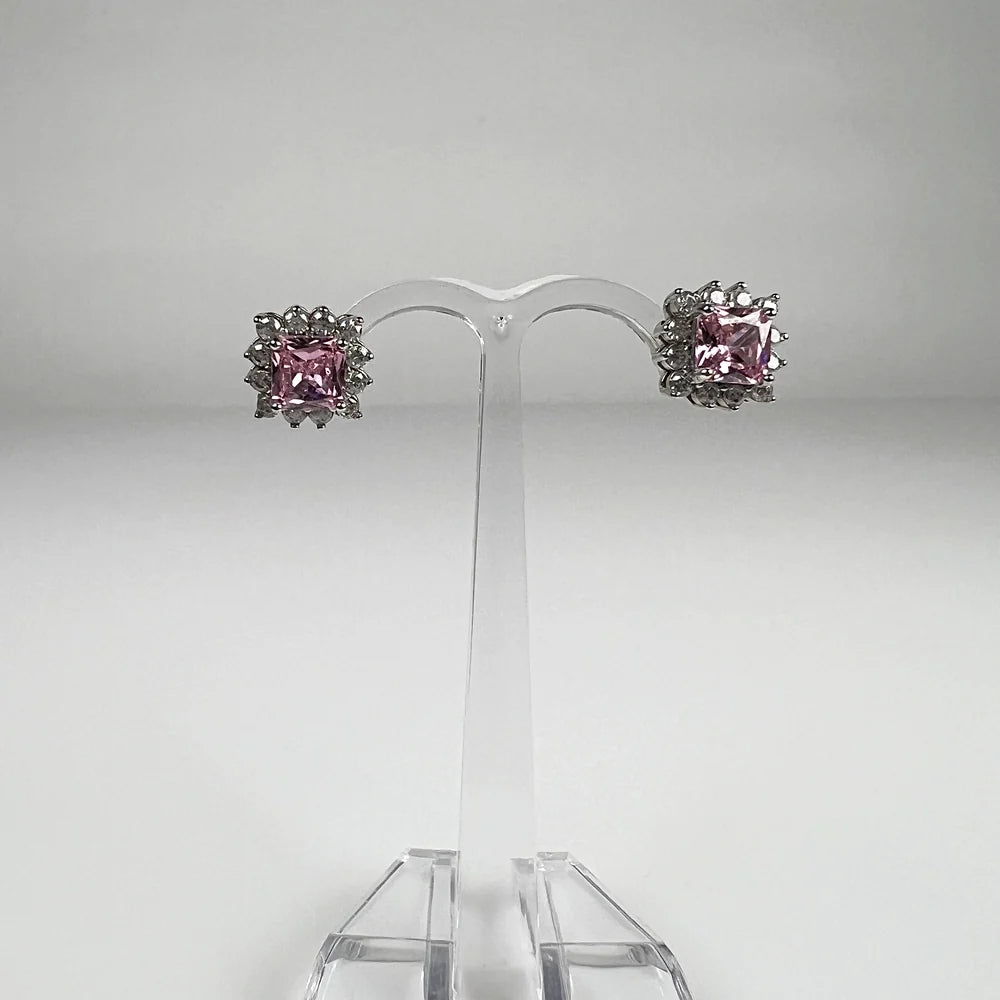 Cercei zirconia cu surub si fluture din argint 925 - vedere 2