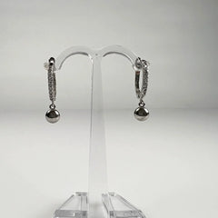 Cercei drop zirconia cu prindere leverback din argint 925 - vedere 2