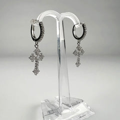 Cercei drop zirconia cu prindere leverback din argint 925 - vedere 1