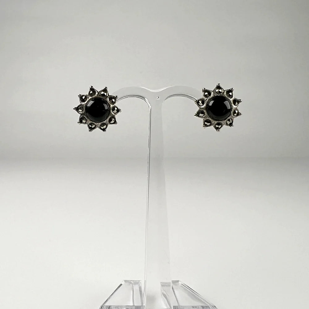 Cercei marcasite cu surub din argint 925 si fluture - vedere 2