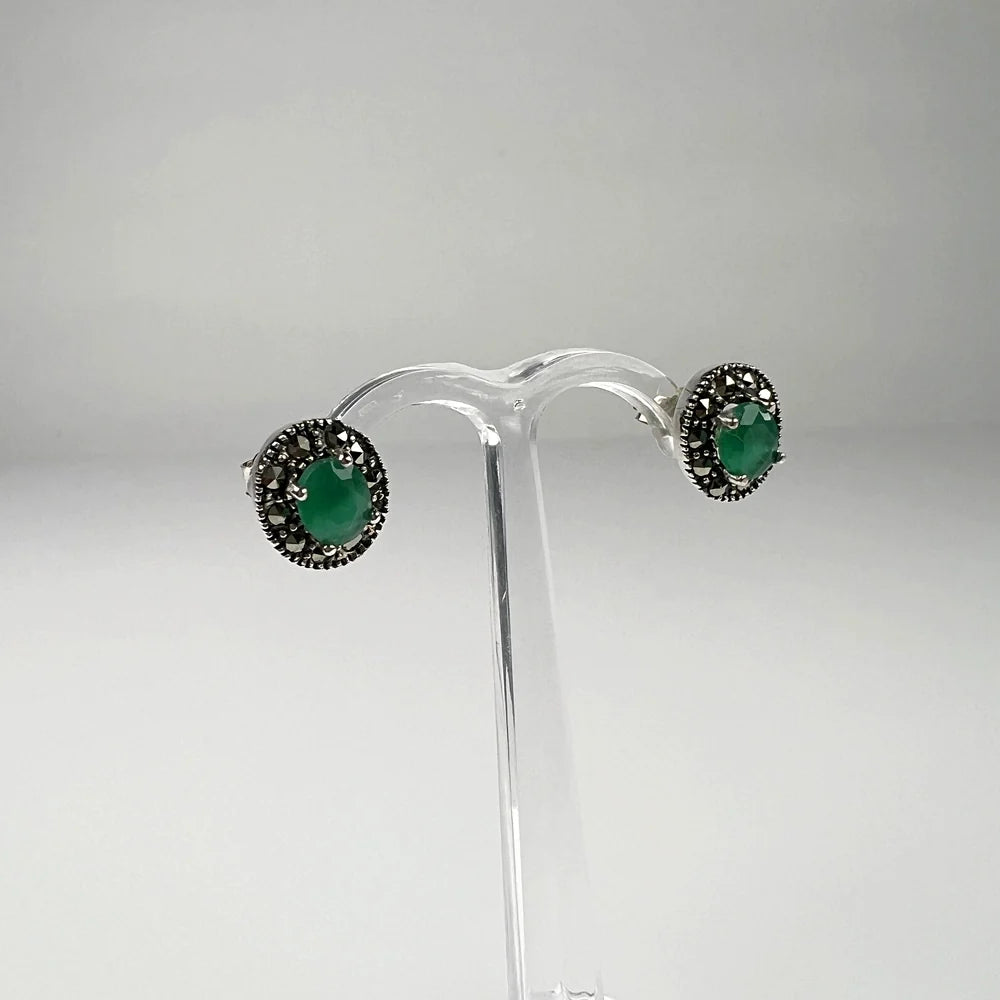 Cercei marcasite cu surub si fluture argint 925 - vedere 1