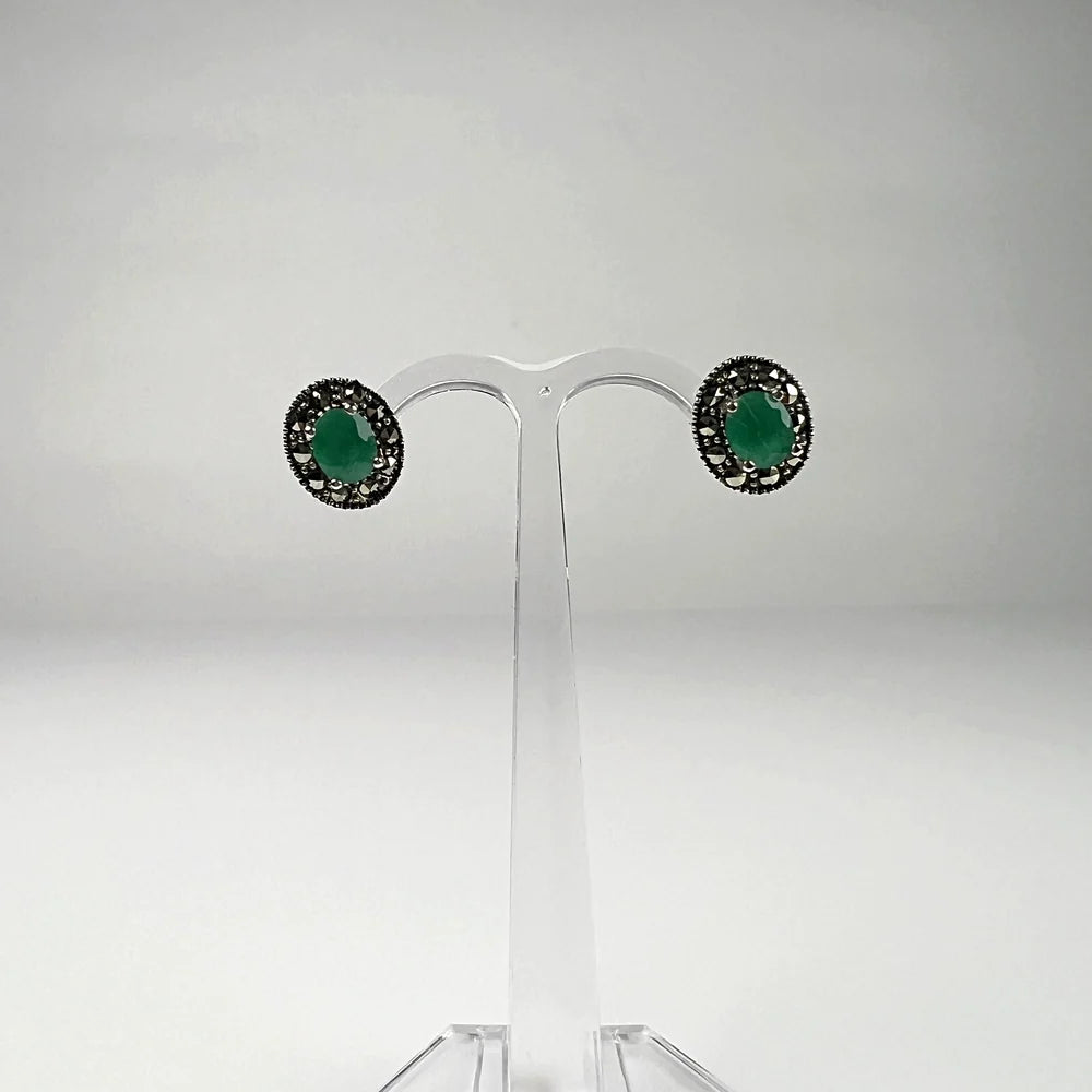 Cercei marcasite cu surub si fluture argint 925 - vedere 2