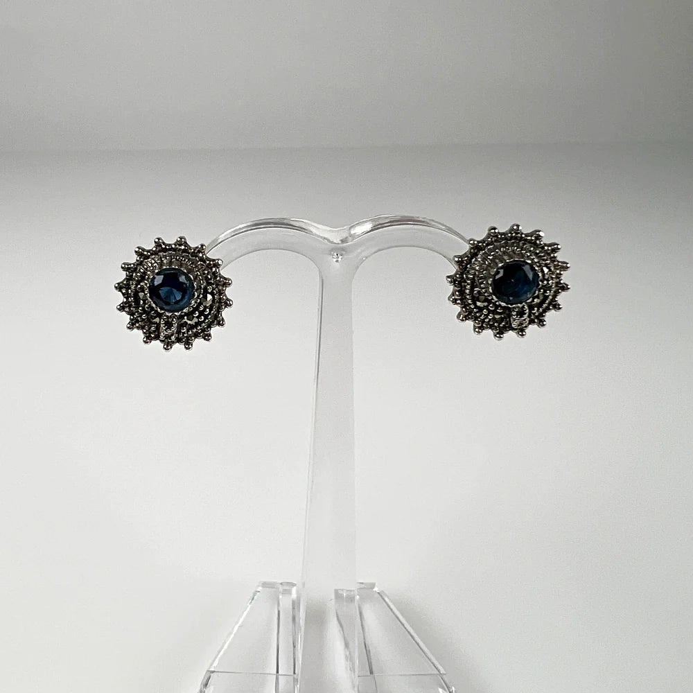 Cercei marcasite cu surub din argint 925, 6mm - vedere 2