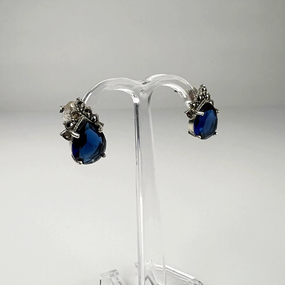 Cercei marcasite cu surub si fluture din argint 925 - vedere 1
