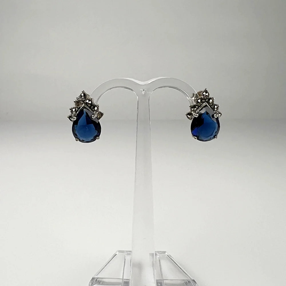 Cercei marcasite cu surub si fluture din argint 925 - vedere 2