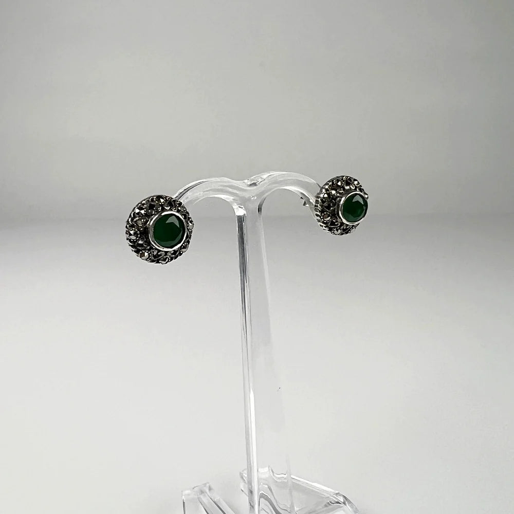 Cercei marcasite cu surub si fluture din argint 925 - vedere 1