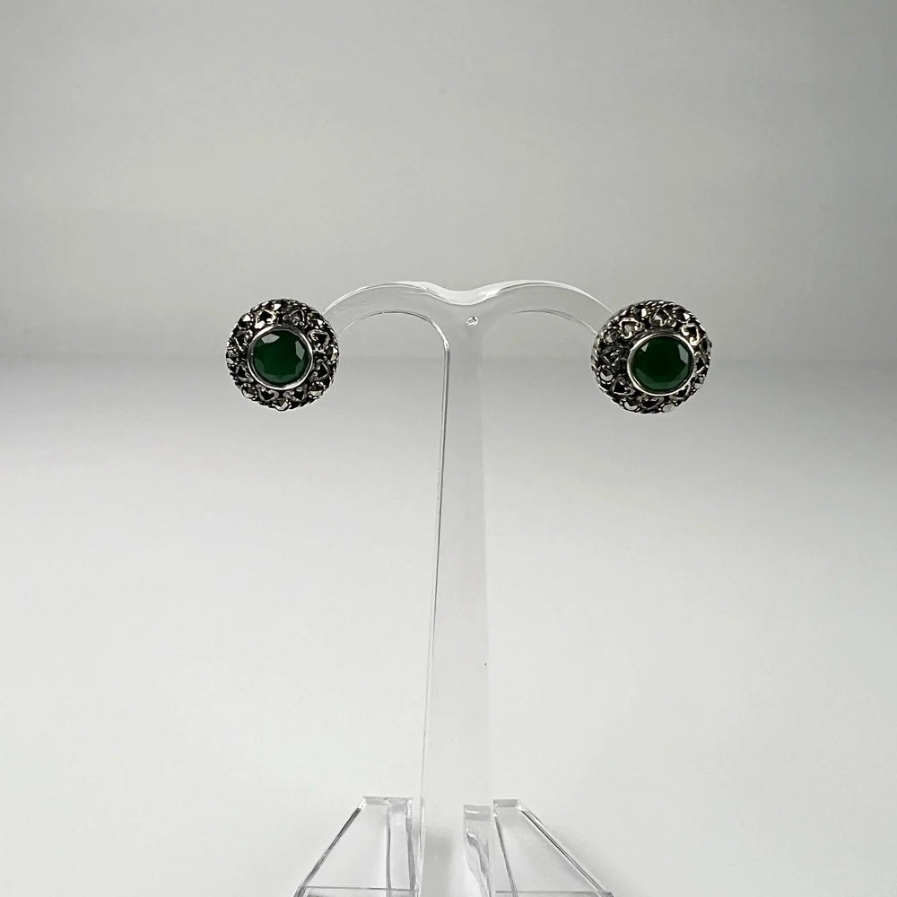 Cercei marcasite cu surub si fluture din argint 925 - vedere 2