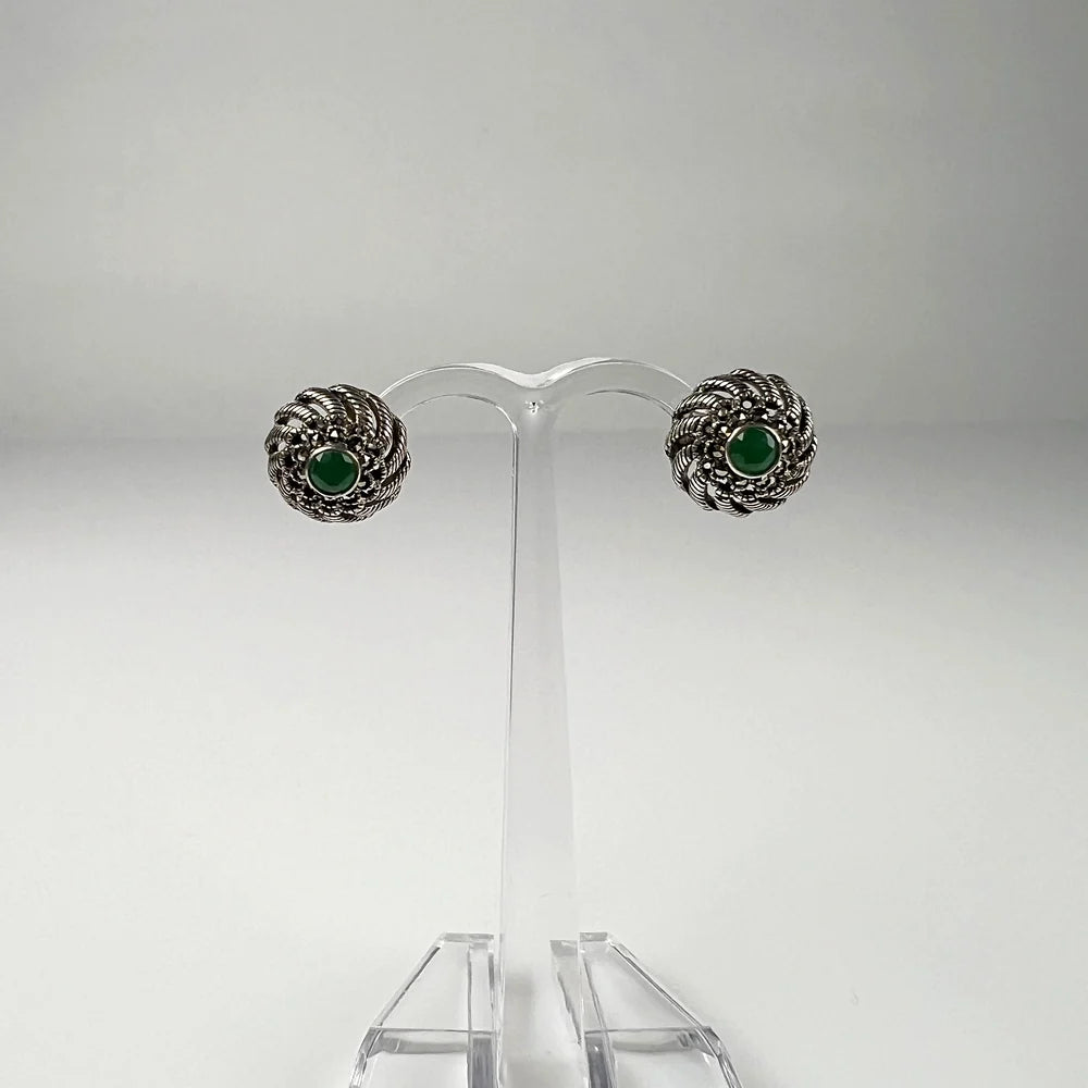 Cercei marcasite cu surub si fluture din argint 925 6mm - vedere 2