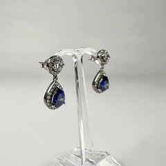 Cercei lungi zirconia cu prindere fluture din argint 925 - vedere 1