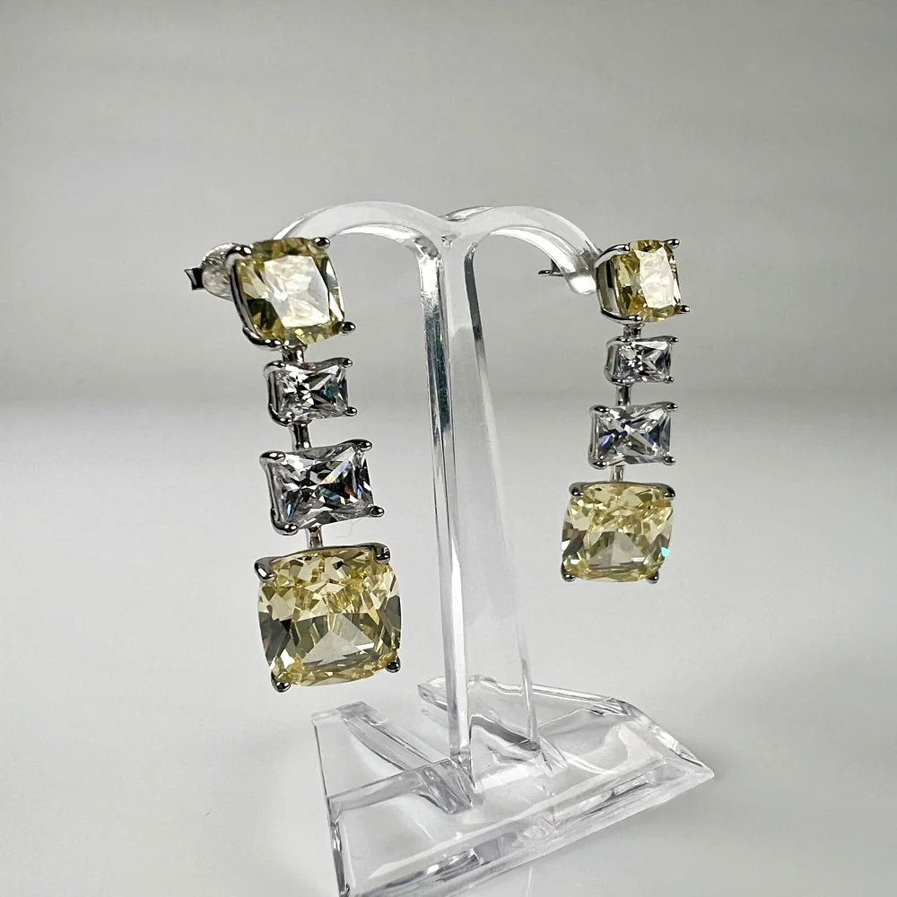 Cercei lungi zirconia cu prindere fluture din argint 925 - vedere 1