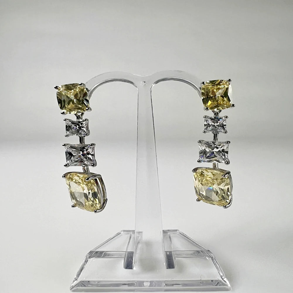 Cercei lungi zirconia cu prindere fluture din argint 925 - vedere 2