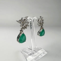 Cercei lungi Paraiba cu fluture din argint 925 - 31mm - vedere 1