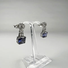 Cercei lungi zirconia cu prindere fluture din argint 925 - vedere 1
